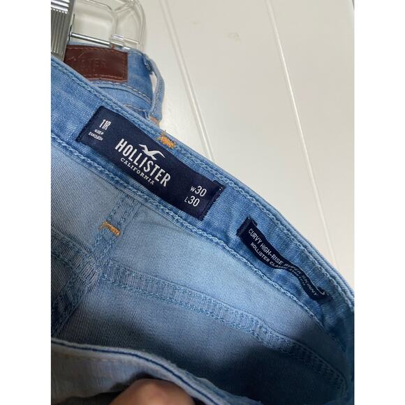 Hollister Womens Jeans Size 11R 30 x 30 Light Blue Curvy High Rise‎ Super Skinny - Picture 5 of 8